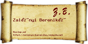 Zalányi Bereniké névjegykártya